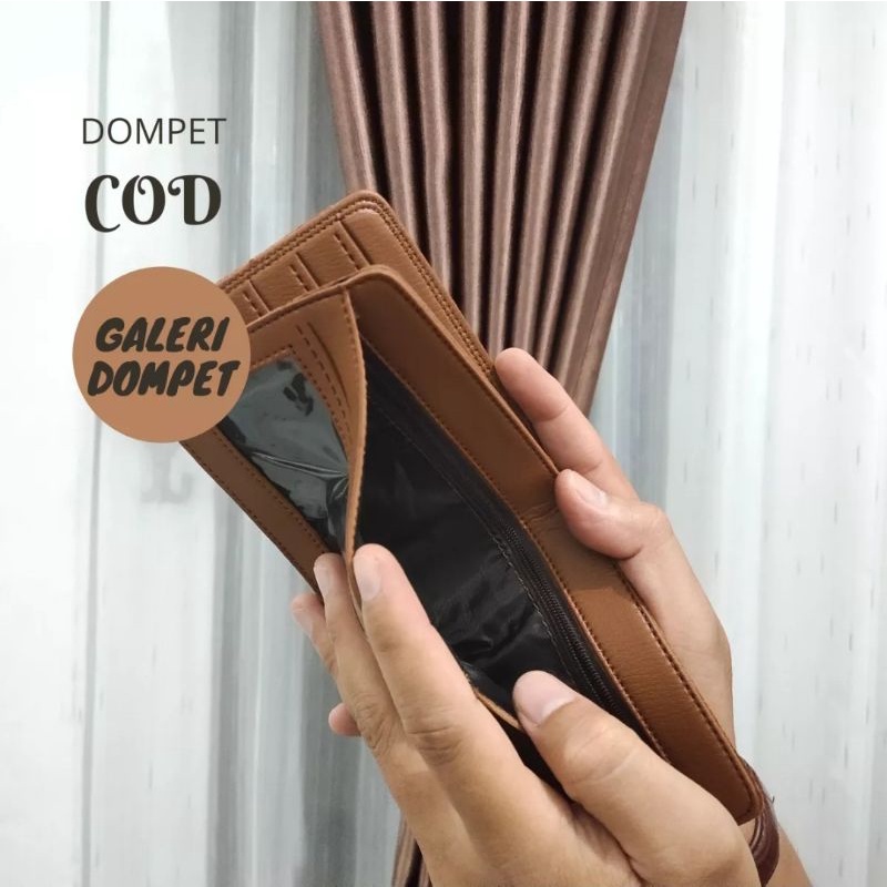 Dompet pria kulit sintetis lipat dua modis dan trendy vs dompet kartu / name tag / card holder