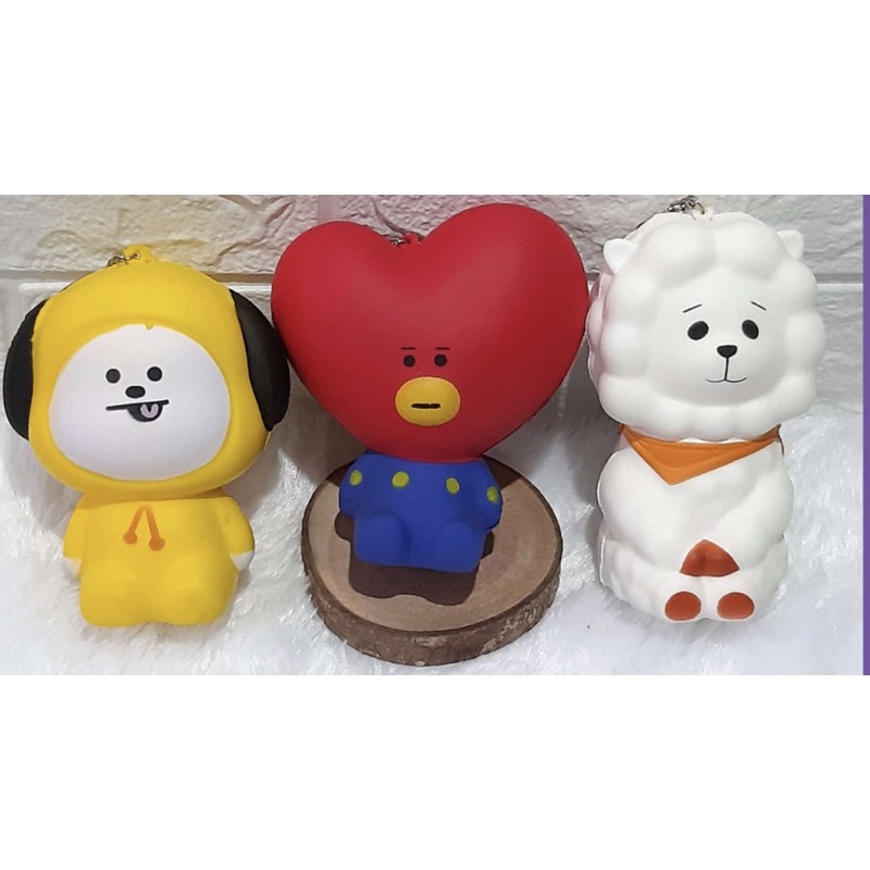 New Mainan squishy bt21 , KPOP - BTS, mainan cowok, mainan cewek. gantungan  kunci.