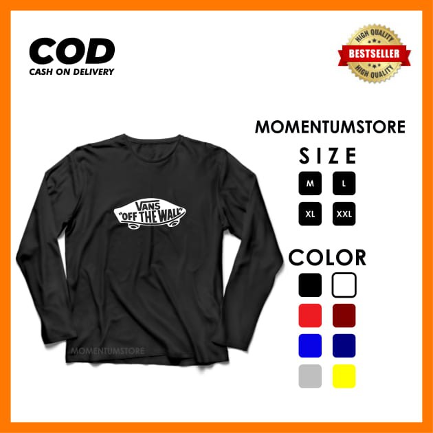 LONGSLEEVE VANS SKATEBOARD COTTON COMBED 30S KAOS WANITA KAOS DISTRO VANS LENGAN PANJANG TERMURAH
