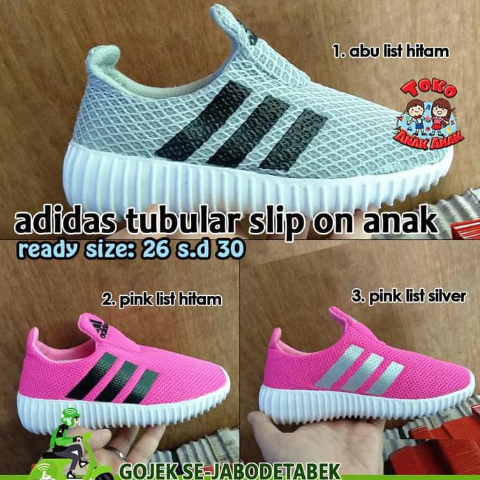 adidas tubular slip on anak import. sepatu adidas. adidas anak - 26, Abu Hitam DISKON
