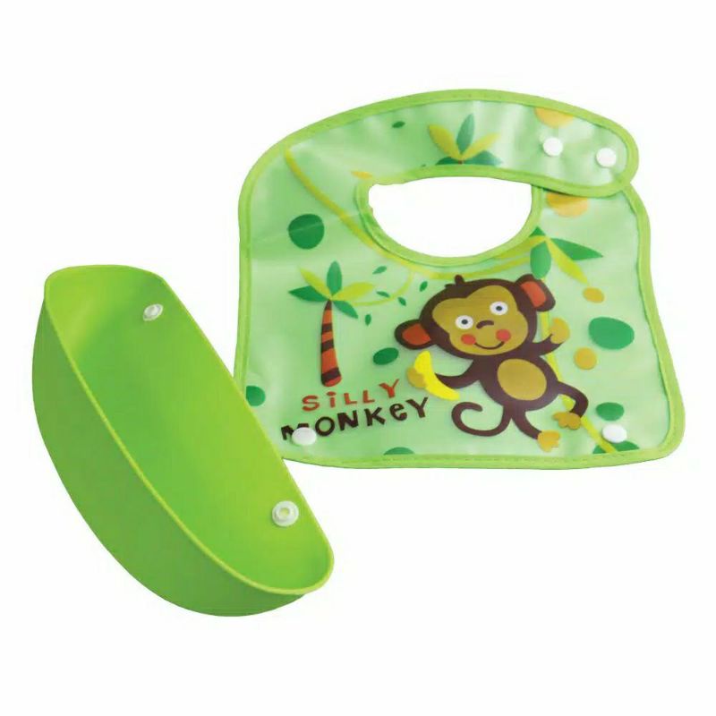 Babysafe Foldable Bib with Crumb Catcher (BIB02) | Slabber Makan dengan Mangkok