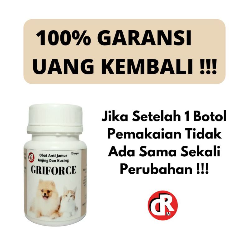 Obat Jamur Anjing Kucing Kitten Griforce Anti Jamur Ringworm Parasit Kulit Berkerak Alergi Dermatitis Bulu Rontok Ketombe