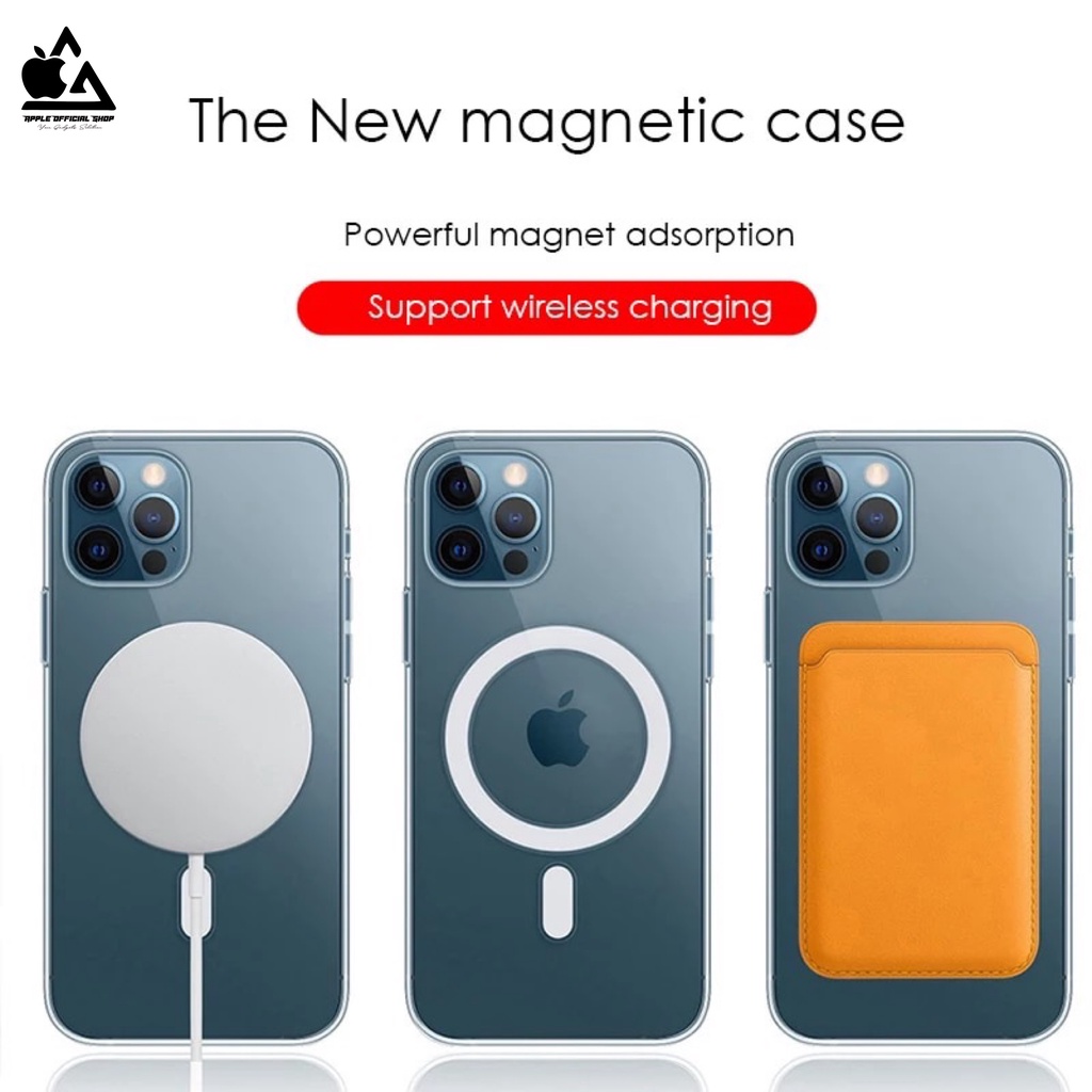 Official Clear Case Magsafe Magnetic Wireless iPhone 14 Pro Max 14 plus 13 13 Pro Max Mini 12 12 Pro Max 11 11 PRO MAX XR XS Max Apple Softcase Bening Silikon Jelly