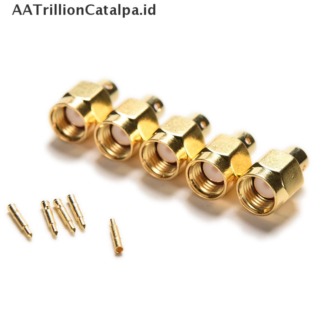 (AATrillionCatalpa) 5pcs Konektor Kabel RF Male SMA Untuk Semirigid RG402 0.141 &quot;