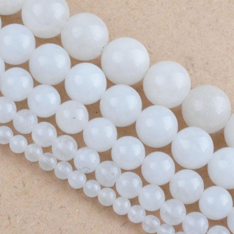 Natural Quartz Gemstone Round Space Loose Beads For DIY Necklace Accessories 4-10mm