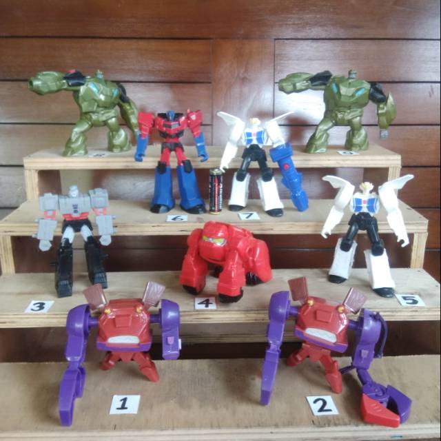 Lot 8 3 gratis 1 Action figure robot transformers hadiah mcD kfc mainan termurah transformers