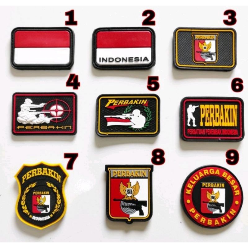 PATCH RUBBER LOGO PERBAKIN PENEMBAK/TEMPELAN EMBLEM KARET VELCRO