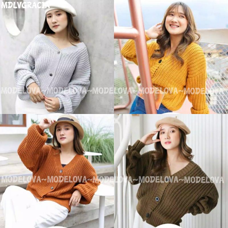 MDLV ~ BAJU RAJUT CARDI GRACIA // CARDIGAN RAJUT LENGAN PANJANG // FASHION WANITA