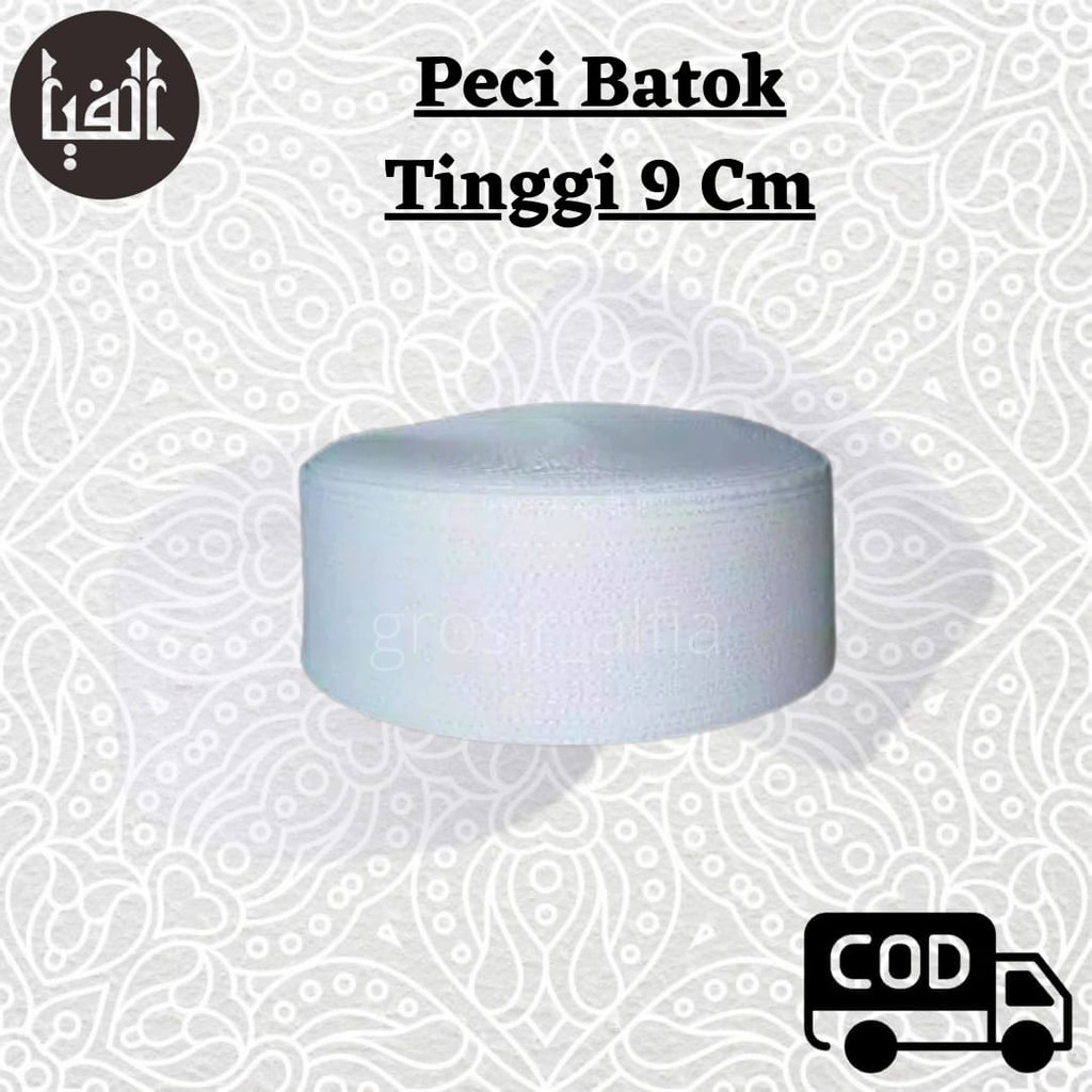 Peci Batok Tinggi 9 Cm Peci Kalbut Peci Putih Peci Haji