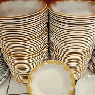  PIRING  MAHKOTA  MOTIF KERAMIK  23CM GROSIR PARTAI BESAR 