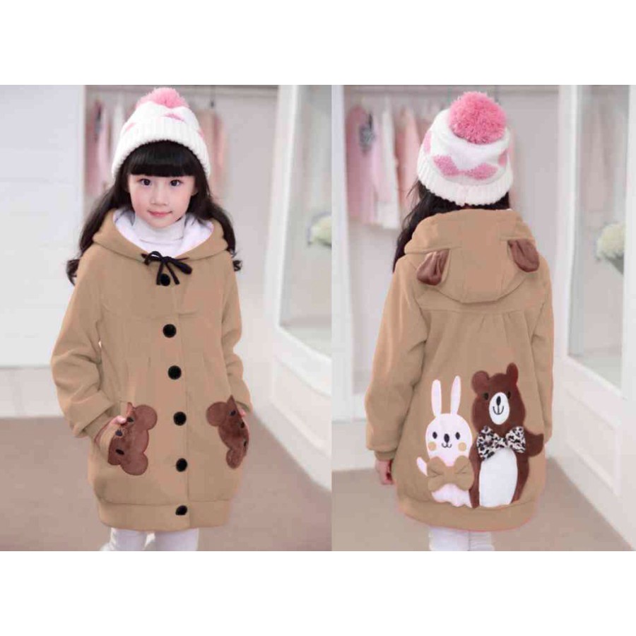 FMJ 284 Jaket Hoodie Kid Funny Coksu Pakaian Anak Perempuan Wanita Cewek Babyterry Coklat Susu Lucu