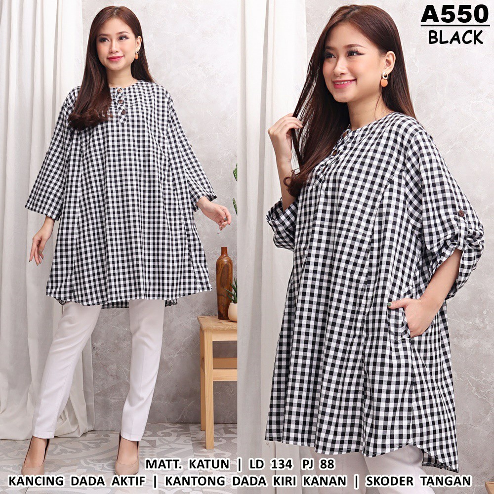 WSE390 - BlouseTunik Oversize Fahira BIG SIZE XXXL Blouse Tunik 3XL LD 134 CM PJ 88 CM Katun Kotak PREMIUM QUALITY