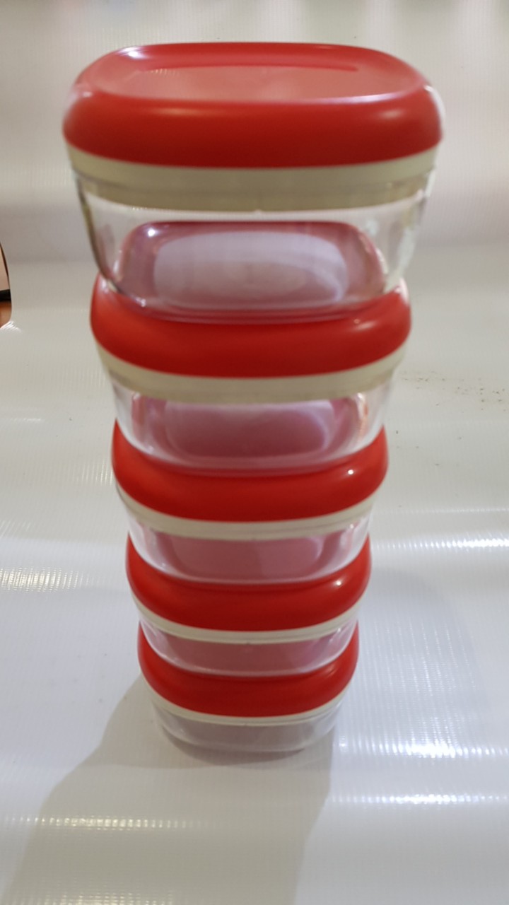 Mini Crystal Canister 240ml (1 Pcs) Toples Hitam Atau Merah Tupwr