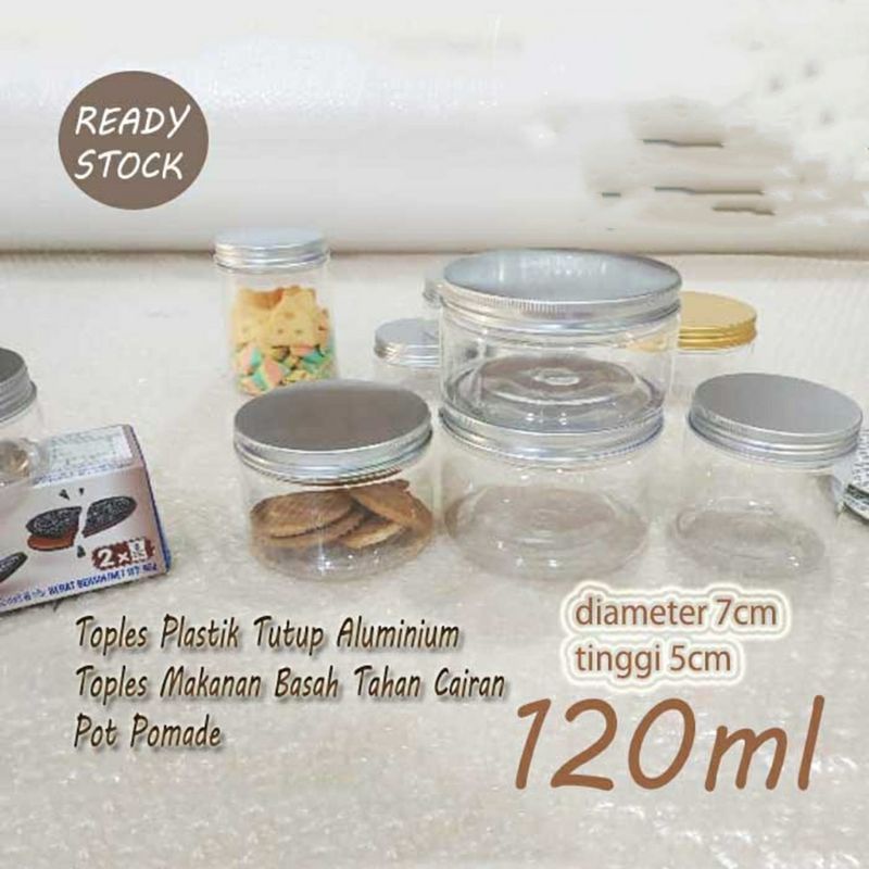 Toples Jar Plastik 120ml Botol Kosmetik Pot Pomade 120ml