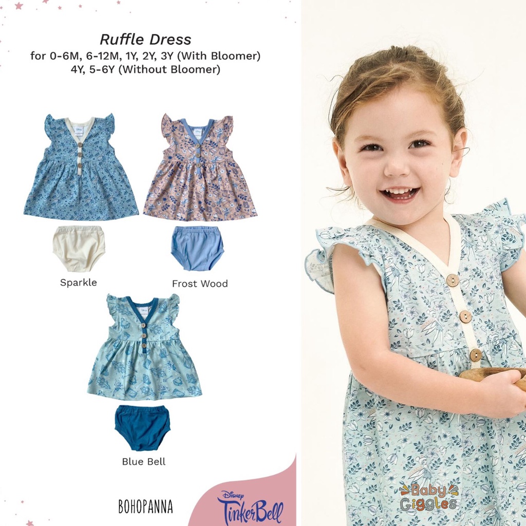 Bohopanna - Ruffle Dress Disney / Baju Bayi dan Anak Perempuan