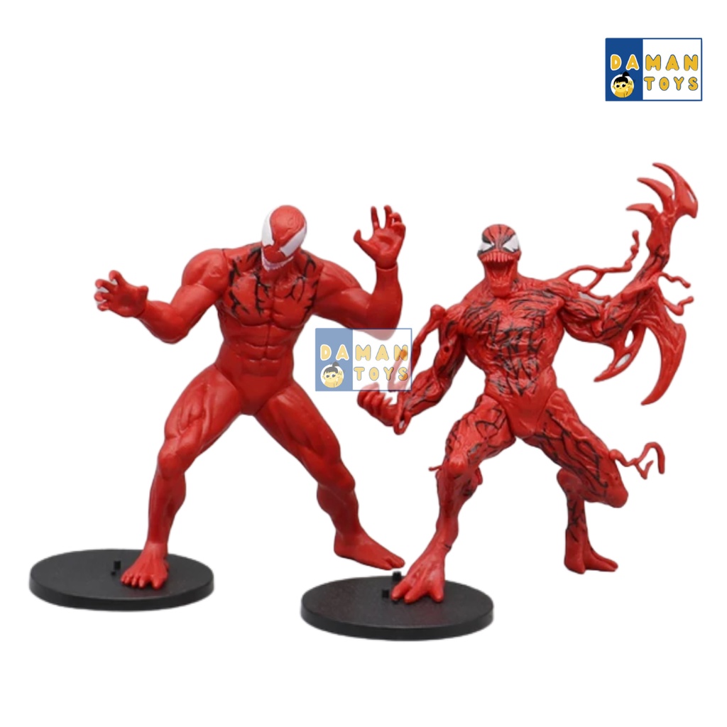 Mainan Figure Marvel Venom vs Carnage Figur Set 4 Pajangan Koleksi Patung