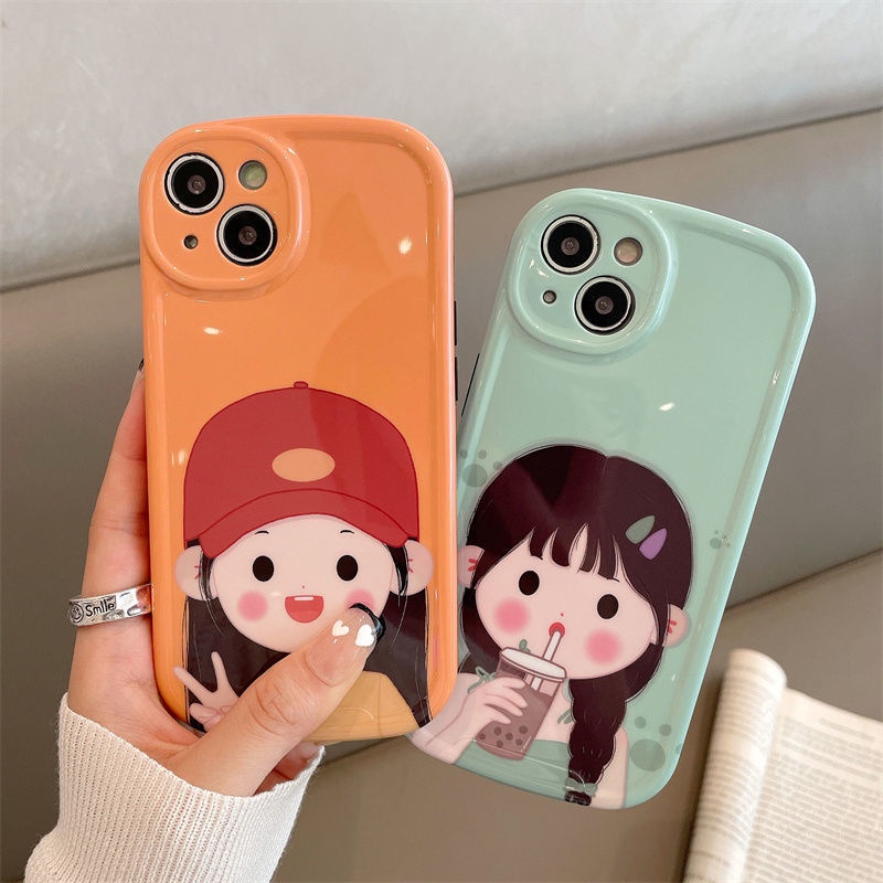 Case Motif Gadis Memakai Topi Tahan Kotor Tahan Banting Untuk Iphone 13 11 12 Pro Max x xr bgrt