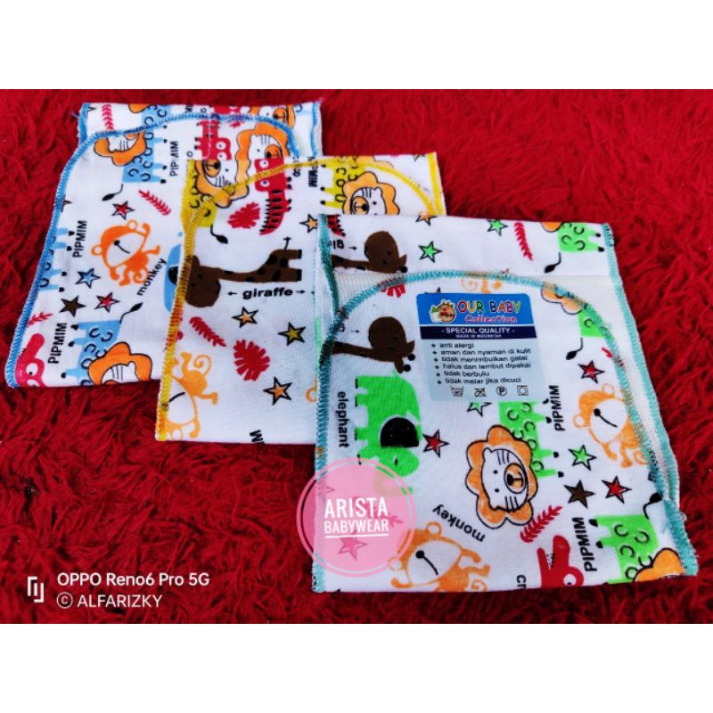 (3pcs) Gurita bayi putih motif animal, gurita perekat instan