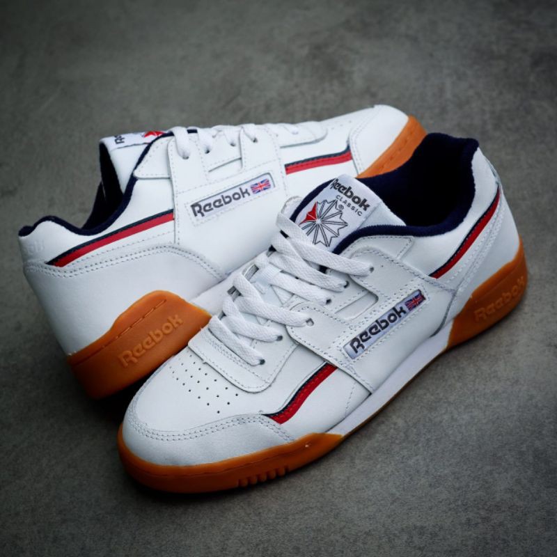 Reebok workout plus white navy red gum