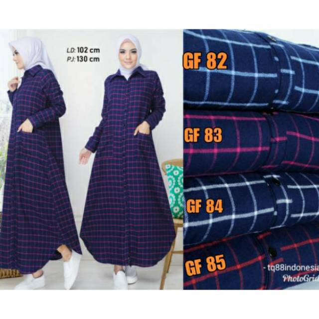 Gamis flanel/gamis kotak kotak/maxi kotak/gamis/maxi/long dress/long dress kotak