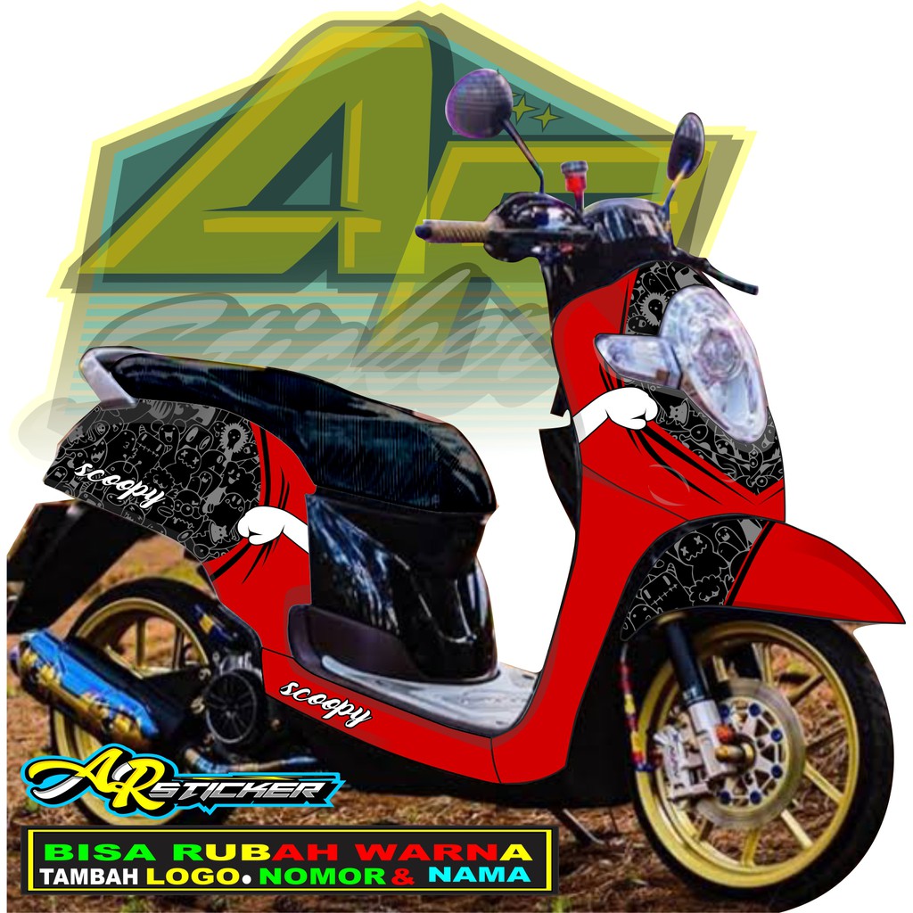 Decal scoopy Decal Scoopy full body Full Blok Decal Scopy Dekal New Fi 2017 2018 2019 2020 MERAH