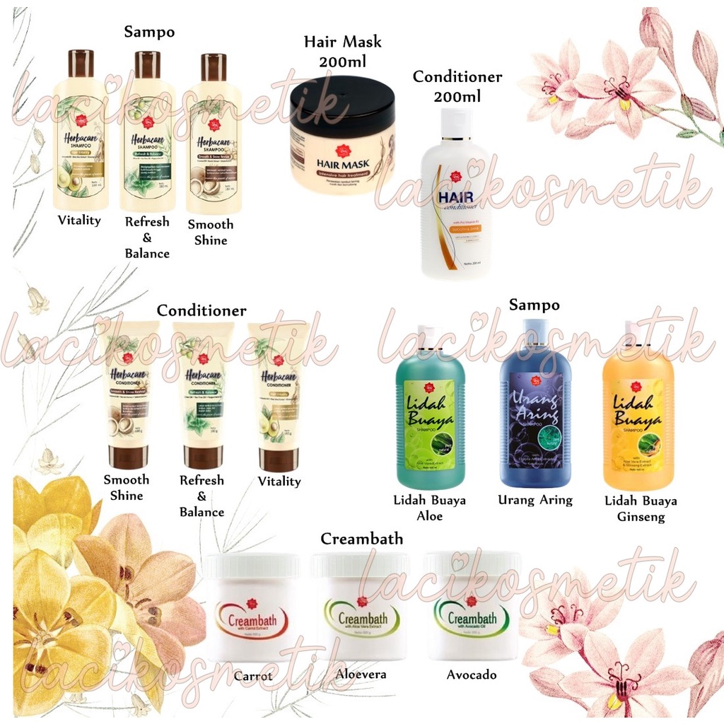 ✨LACIKOSME✨ VIVA SHAMPOO CONDITIONER HERBACARE / CREAMBATH PERAWATAN RAMBUT BERMINYAK KETOMBE RONTOK