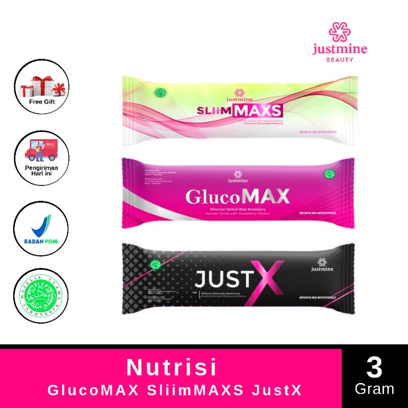 

JUSTMINE Eceran Nutrisi GlucoMAX SliimMAXS Just X