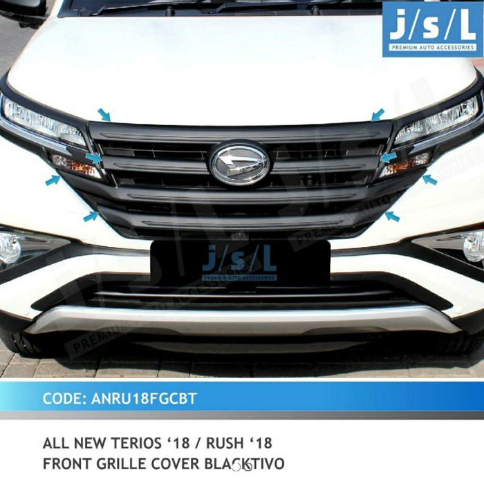 Cover grill depan all new rush terios 2018 2020 2022 Hitam Chrome