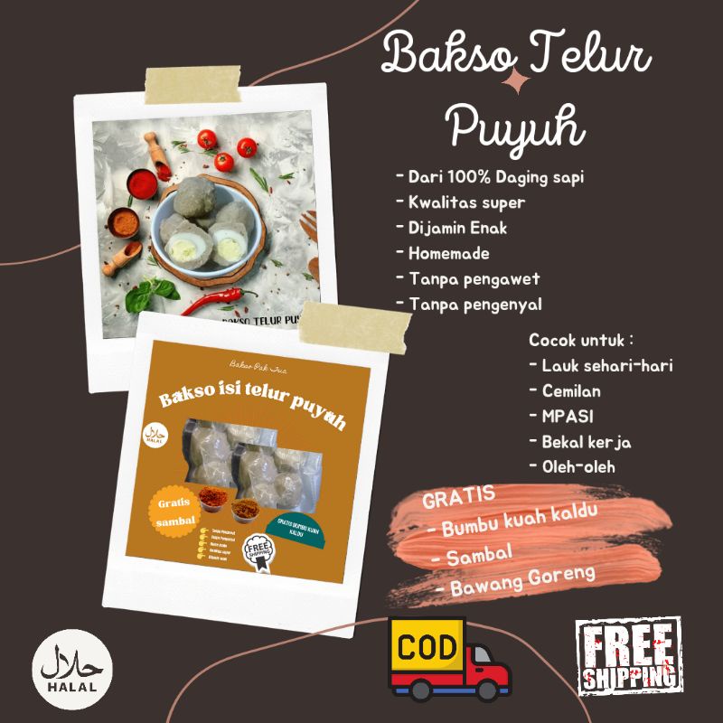 

BAKSO BASO DAGING SAPI FROZEN BEKU KWALITAS SUPER NO.1 ISI TELUR PUYUH ENAK HALAL HIGIENIS UNTUK MENU HARIAN, MPASI, OLEH-OLEH, CEMILAN MURAH COD GRATIS ONGKIR BONUS BUMBU BAKSO SAMBAL BUBUK DAN BAWANG GORENG