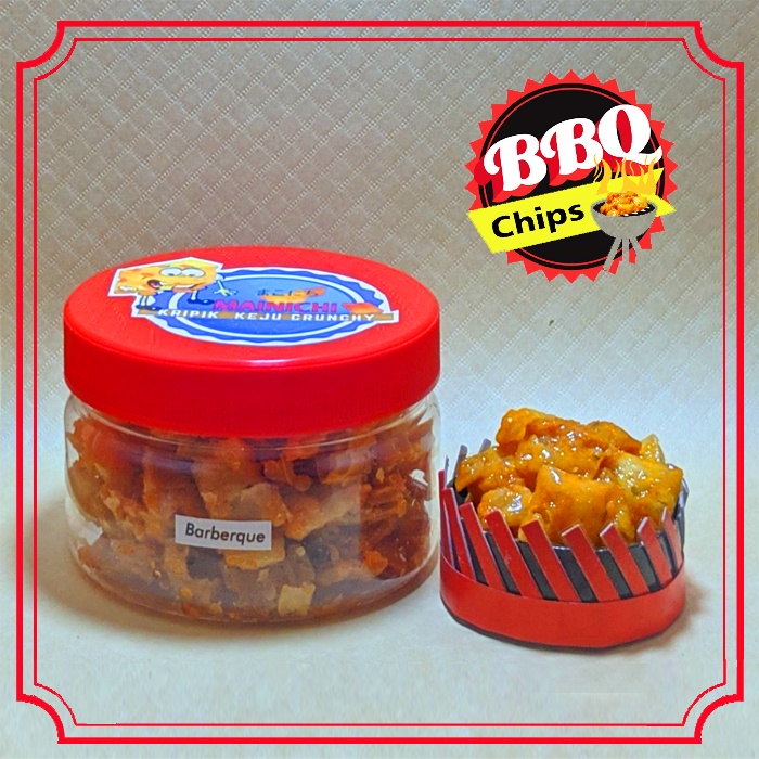 

Kripik Keju Karamel Mainichi Krispy cemilan rings Barbeque Crunchy Chips bbq Snack Kekinian Crispy Enak