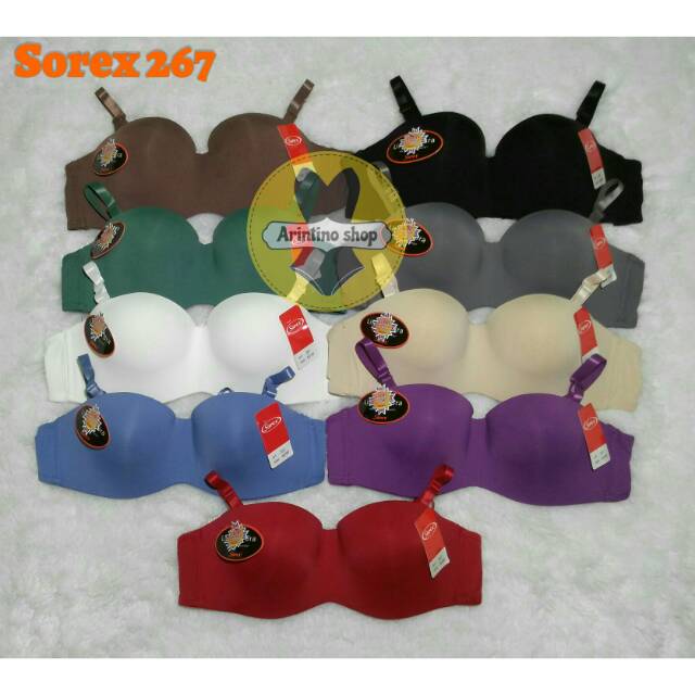 Bh Bra Sorex 267 Seamless (Cup Sedang) 1/2 Cup Half Cup | Busa Tipis Pakai Kawat |Basic |jpx