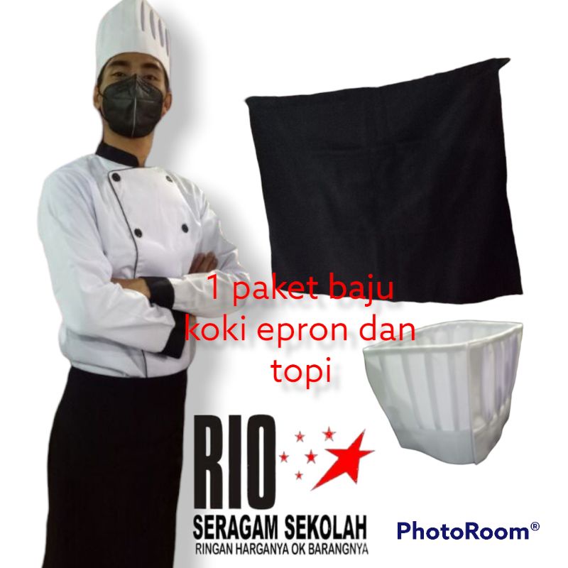 KEMEJA CHEF JUNA / KEMEJA KOKI / BAJU KOKI / BAJU CHEF / KEMEJA CHEFS / EFRON CHEF / TOPI CHEF