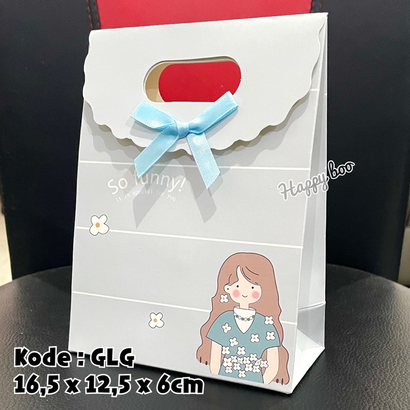 bag paper tutup small glg tas kado tas kertas bag pita kecil import goodie bag kado tas kado 16,5x12,5x6 cm