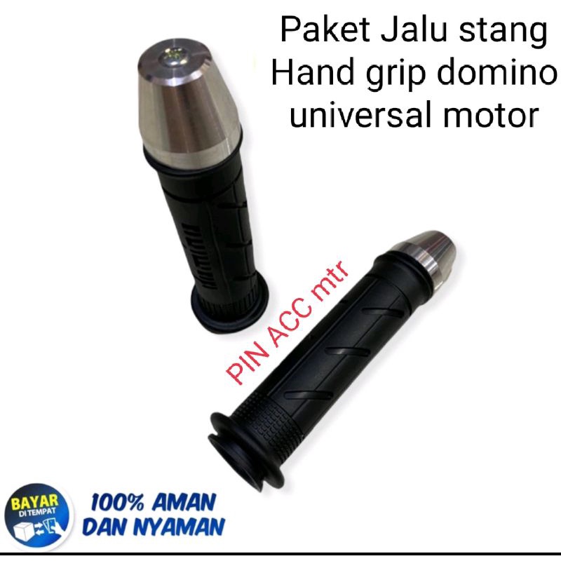 Paket promo Jalu stang crome+Hand grip gas Domino universal motor NMAX AEROX PCX ADV VARIO DLL