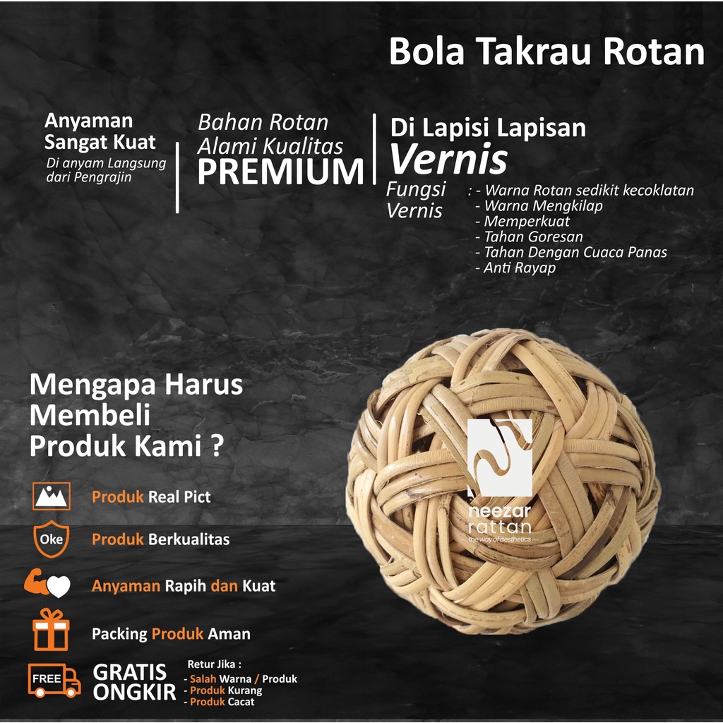 Bola Sepak Takraw dari Rotan asli Harga murah Bagus