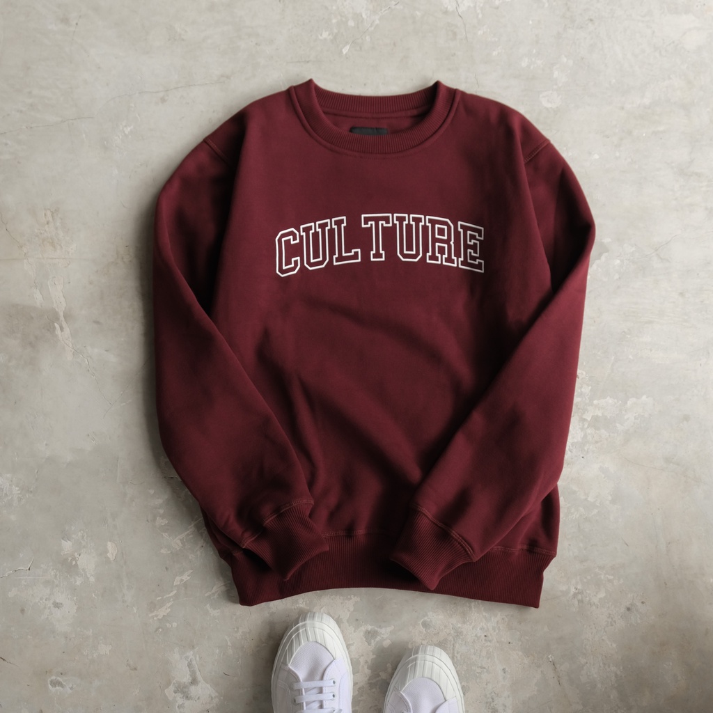 CULTURE BASIC | CREWNECK MAROON BUNDLING BIG LOGO (CREWNECK+DOMPET+WAISTBAG)