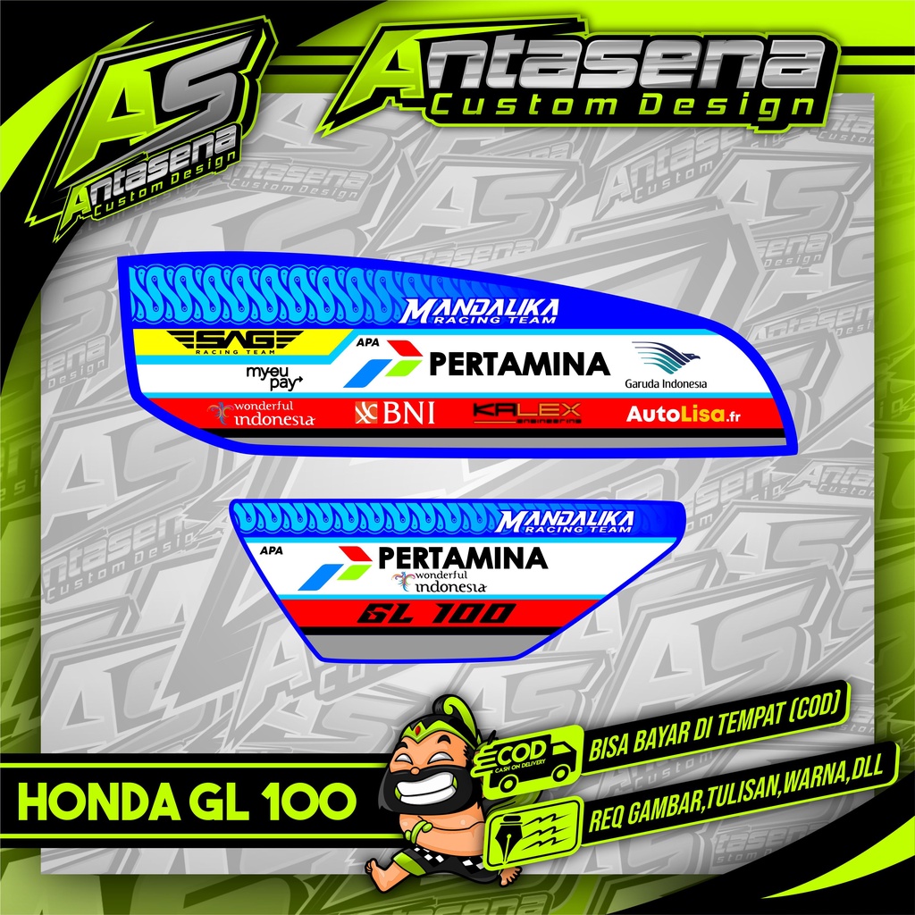 Striping GL 100 Herex Racing Stiker Motor Variasi Honda GL 100 Sticker Decal Custom 13