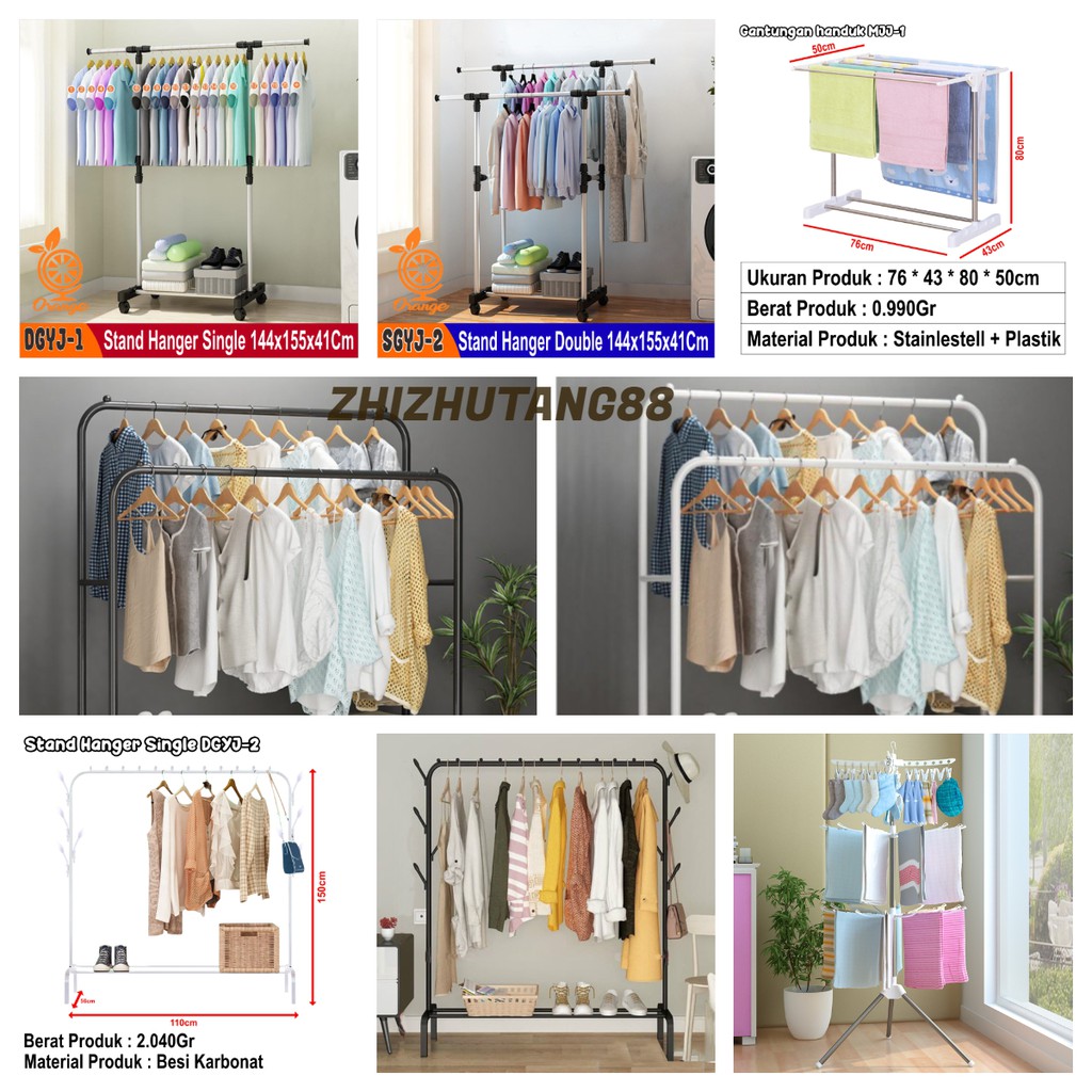 Stand Hanger Singel 144X155X41Cm Dan Stand Hanger Double 144X155X41Cmzhizhutang88