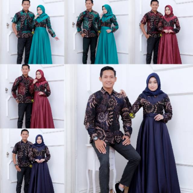 Couple Batik | Gamis Dress Brukat | Sarimbit Batik | Pakaian Baju Muslim Wanita Original batik karya