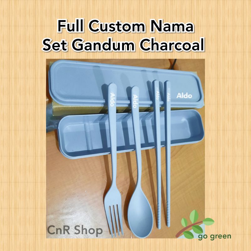 sendok set korea gandum custom nama full kotak box