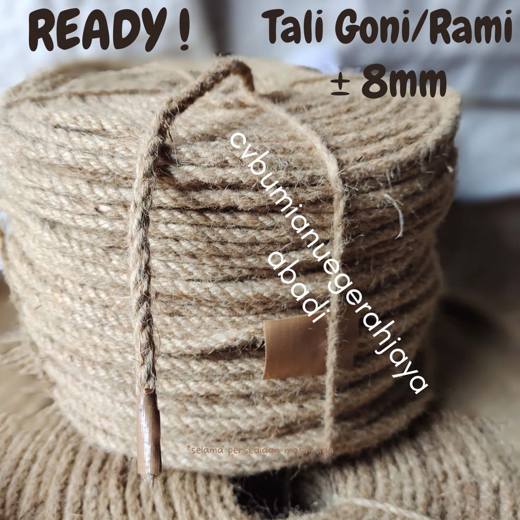 

Tali Tambang Goni/Rami 8mm 50meter 18PLY BENANG BESAR