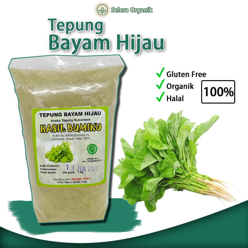 

[250gr] Tepung Bayam Hijau MPASI Organik Gluten Free | Selera Organik Jogja