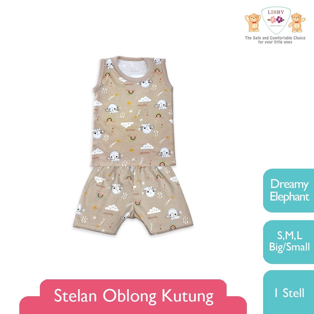 Libby Setelan Oblong Kutung Motif SML / Libby Baju bayi Rainbow Fantasia /Setelan piyaman anak