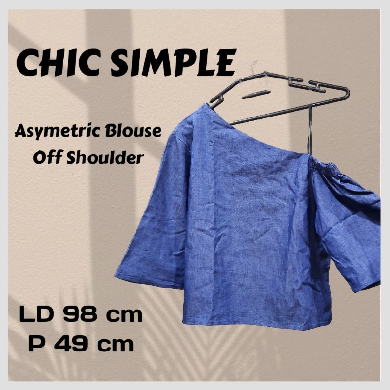 Chic Simple Baju Atasan Wanita Blouse Jeans / Atasan Denim Wanita