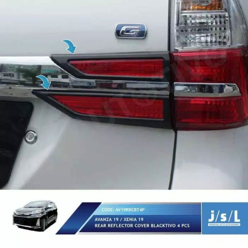 Cover lampu reflektor Avanza Xenia 2019 4 pcs hitam chrome jsl