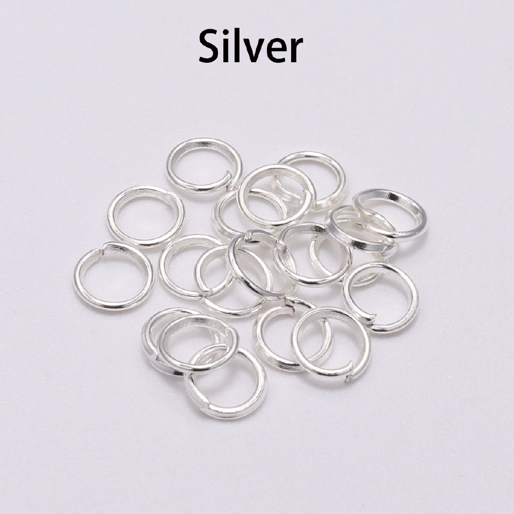 200pcs / Kantong Ring Konektor Split Jump 3 / 4 / 5 / 6 / 7 / 8 / 10 / 12 / 14 / 16 / 18 / 20mm Warna Silver / Gold / Bronze Untuk Membuat Perhiasan Diy