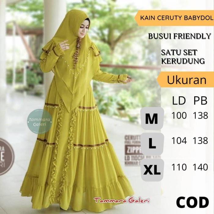 Baru Baju Gamis wanita Lebaran Terbaru 2021 Polka Syari Bahan Ceruty m