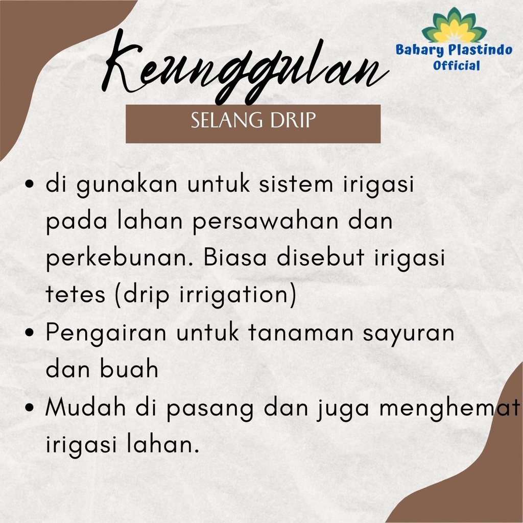 Selang Drip Irigasi 0.15 Mikron 200 Meter