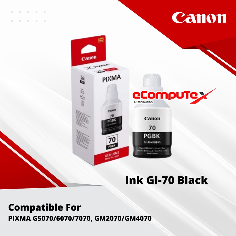 TINTA CANON GI-70 BLACK BOTTLES / TINTA CANON GI70 HITAM BOTOL ORIGINAL - RESMI