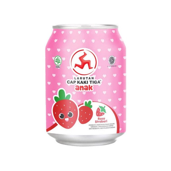 Larutan Cap Kaki Tiga Anak Rasa Strawberry